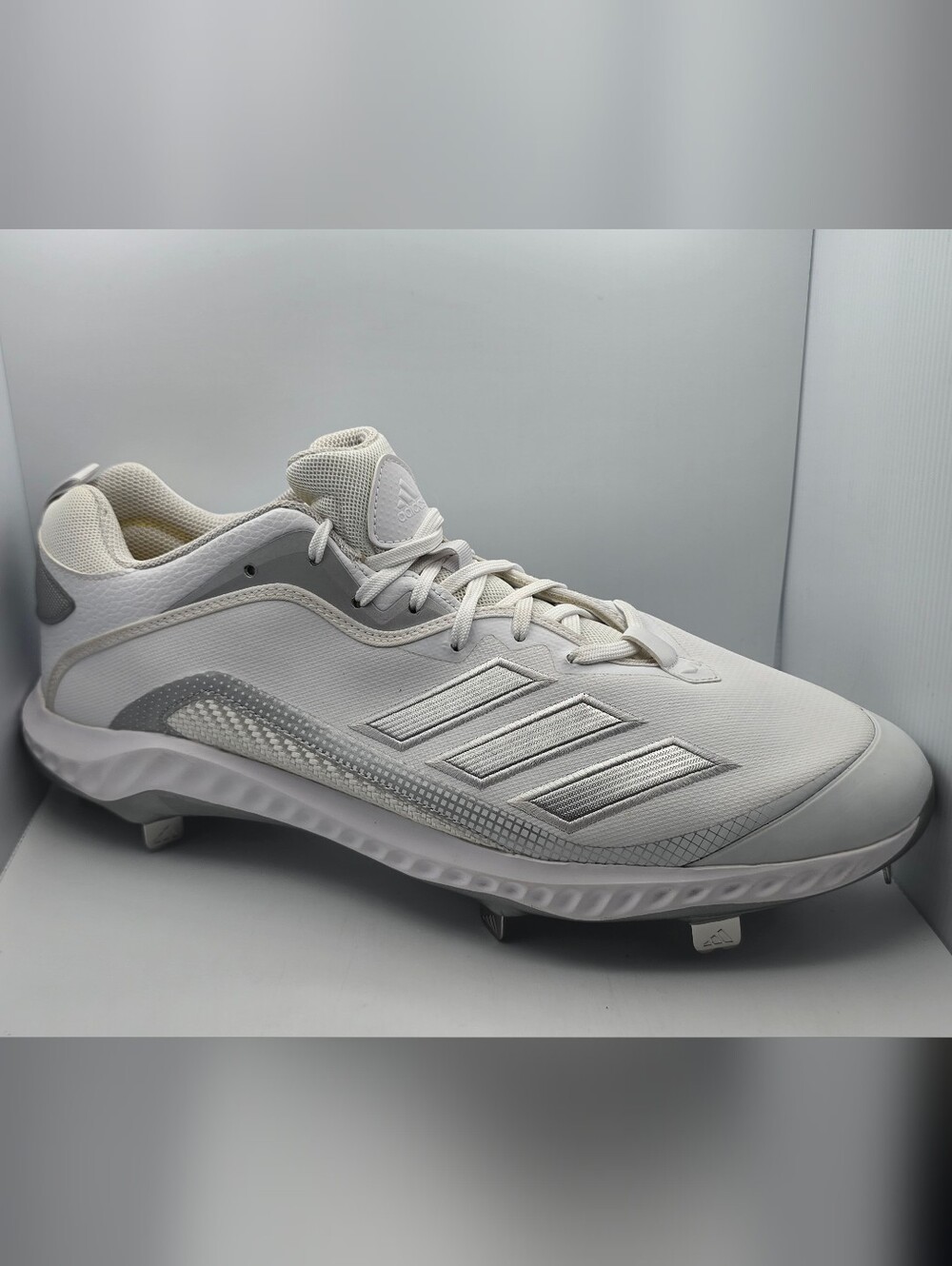 Adidas Icon 6 Bounce Baseball Cleats Cloud White Silver EG7602 Men Size 15 New